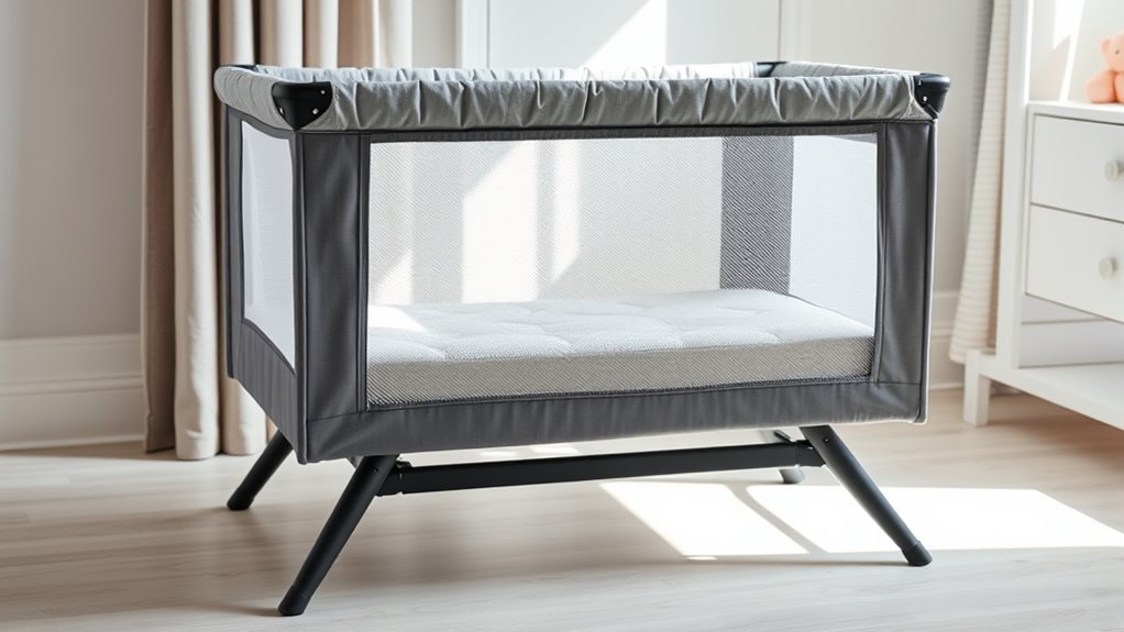 Reisebett mit verstellbarer Höhe mit Matratze: Komfortfunktion