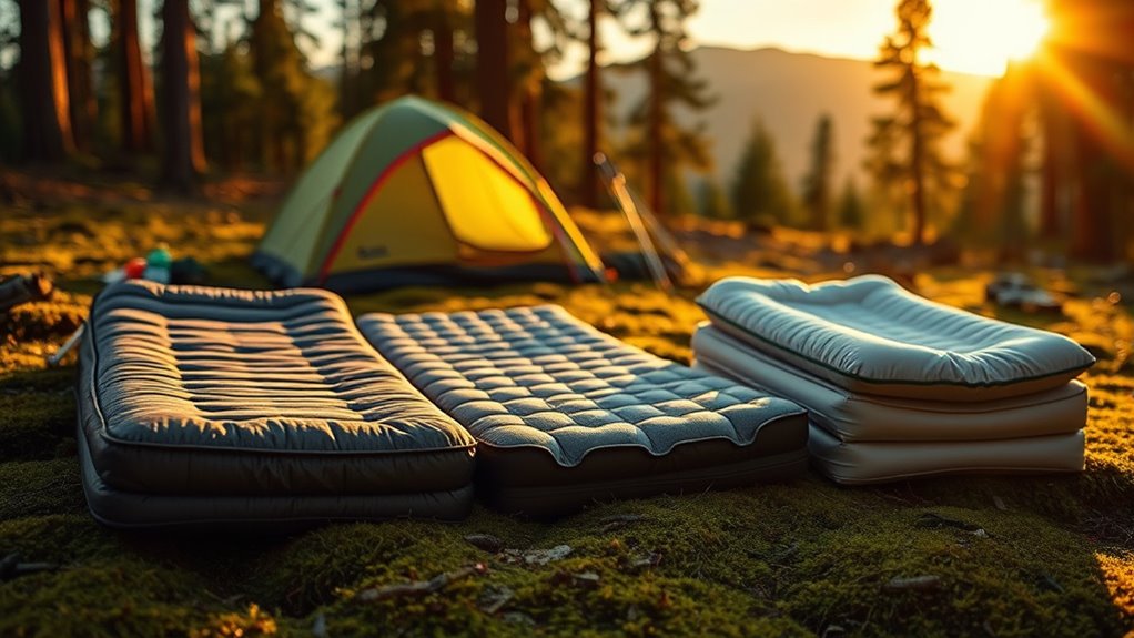 Campingmatratze: verschiedene Arten