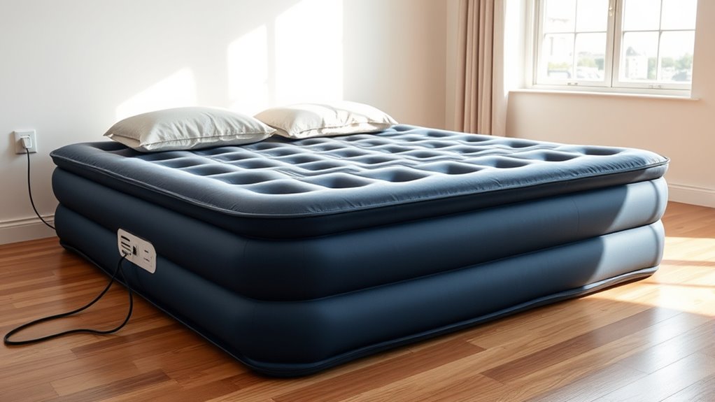 Luftmatratze, elektrisch aufblasbar: mit eingebauter Pumpe