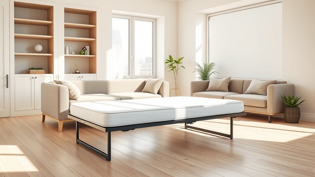 Klappbares Gästebett mit Matratze: Platzsparend